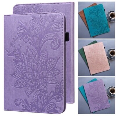 For Samsung Galaxy Tab S9 FE A9 A9+ Case Flower Leather Shockproof Flip Cover