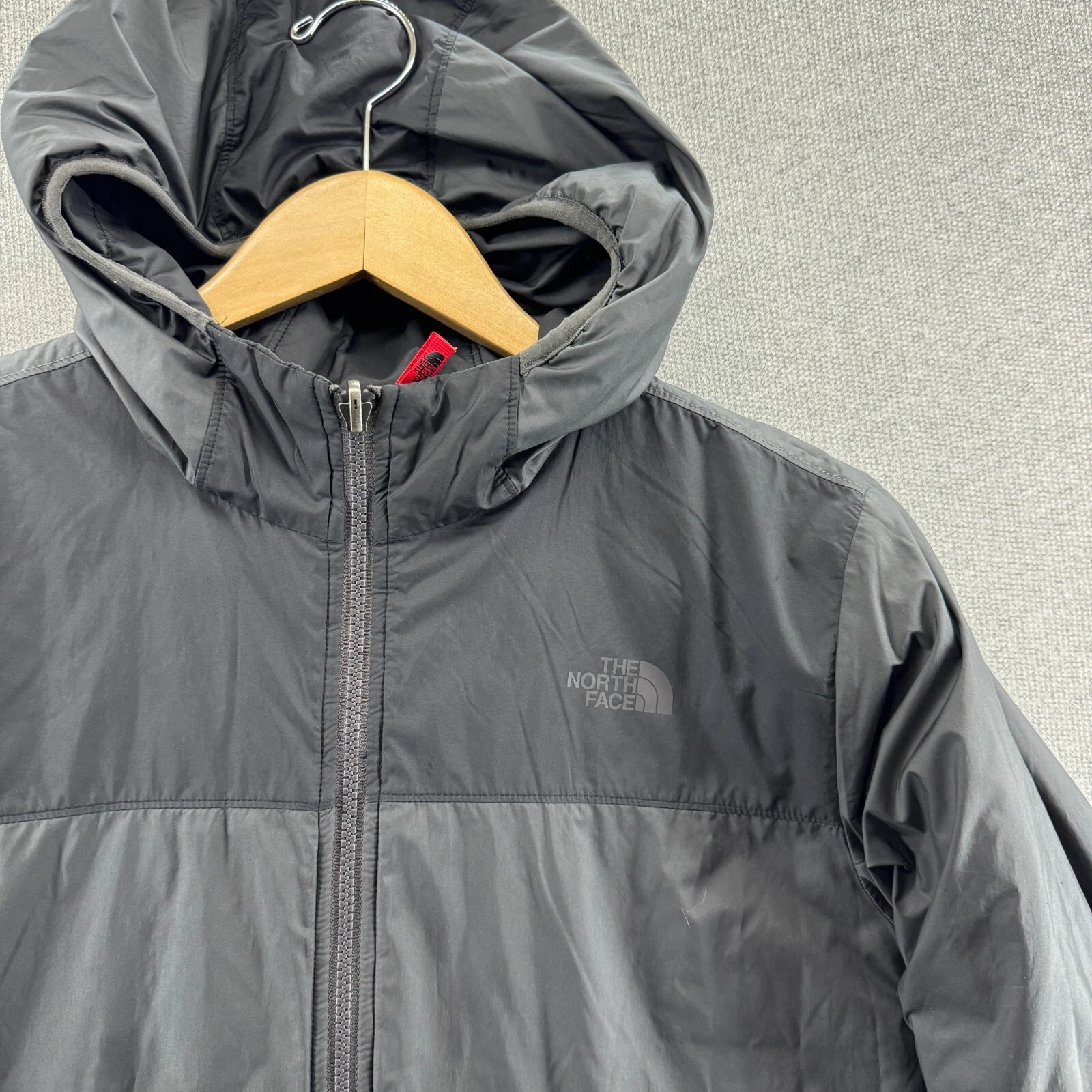 north-face puffer reversible fleece hood jacket
