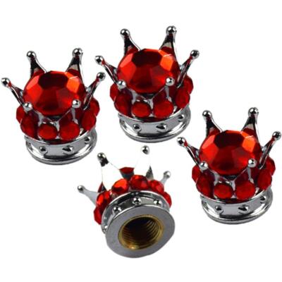 4 rote Bling Diamant Reifen/Radschaft Ventilkappen Auto LKW