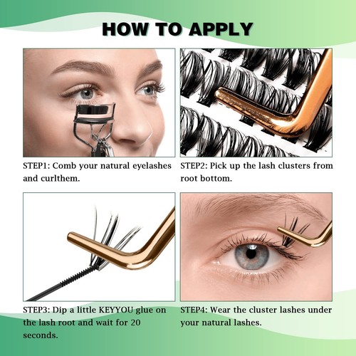 Lash Clusters 300pcs Individual Lashes 40D 0.07D Curl 12mm DIY Eyelash Extens... - Picture 5 of 6