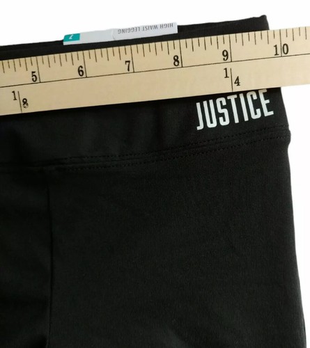 Justice Active Girls' Black High Waist Legging - Size 7 Logo Mesh Accent - Picture 6 of 9