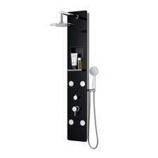 Pannello doccia idromassaggio colonna VETRO pvc multigetti orientabili Bacco