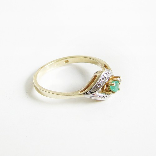 Ring Gold 585er Smaragd Diamanten 14 kt Goldschmuck Edelsteine bicolor Damen - Bild 4 von 5