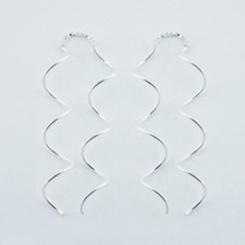 Sterling Silver Earrings Curly Delicate Threaders 2.53 Grams NEW