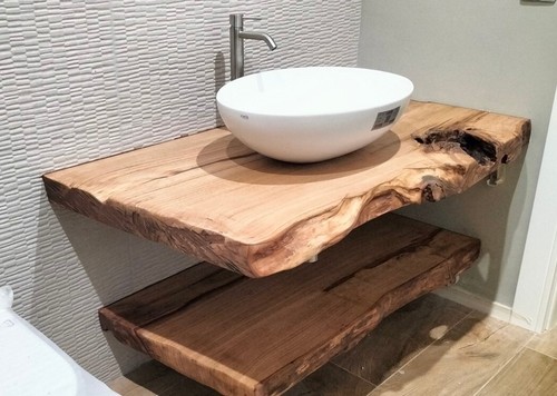 Mensole piani appoggio per Lavabo castagno massello arredo bagno tutte le misure - Foto 5 di 5