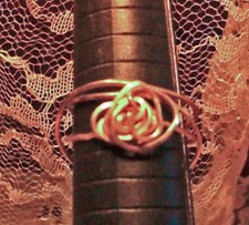 Handcrafted GF square wire rose ring, size 9, wrapped 3 times