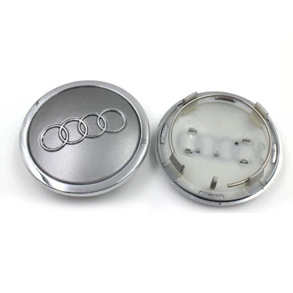 Lot de 4 Centres de roue cache moyeu Gris 69mm AUDI A3 A4 A5 A6 TT - Photo 2/4