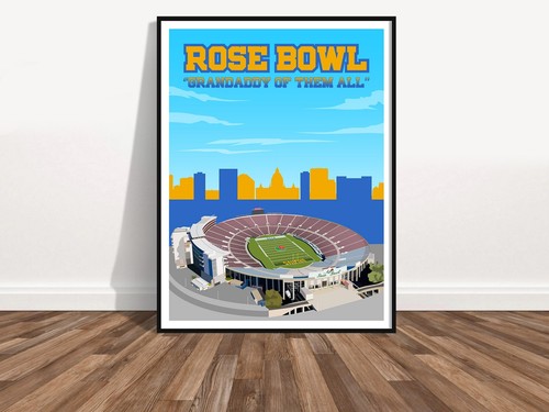 Rose Bowl Stadium UCLA BRUINS FAN MANCAVE POSTER PRINT GIFT - Picture 2 of 10