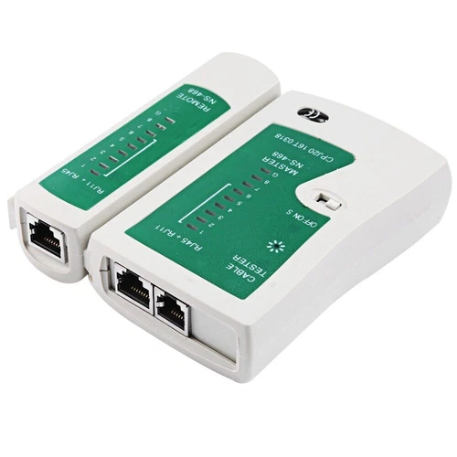 TESTER CAVO DI RETE LAN RJ45 RJ11 RJ12 + PINZA CRIMPATRICE + 10 PLUG ETHERNET - Foto 4 di 5