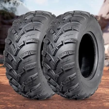 Set Of 2 25x10-12 ATV Mud Tires 25x10x12 UTV All Terrain 6PR Heavy Duty Tubeless