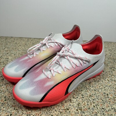 Puma Ultra Ultimate FG AG White Fire Orchid Soccer Cleats 107311