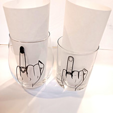 Marriage Ring Finger Whiskey and Wine Glass Wedding Gift NEW