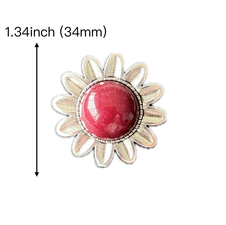 Collar de boda occidental redondo de piedra de jade rojo natural y girasol con corbata Bolo Foto 3 de 4