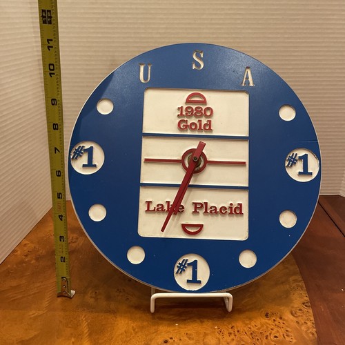 USA Olympics Lake Placid 1980 Clock Blue #1 Tested and Works Great & Excellent - Picture 15 of 16