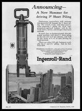 1930 Ingersoll Rand R-30 Sheet Piling 3" Jack Hammer Photo Trench Job Print Ad