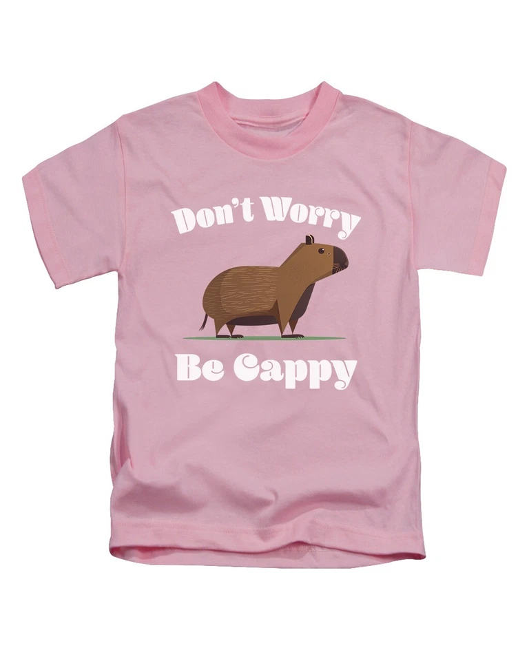 Don't Worry Be Cappy Kids T-Shirt Childrens Capybara Funny Fun Tee Top - Image 3 of 3