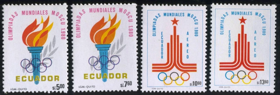 Équateur 996/97 + A -712/13 1980 Jeux Olympiques OLYMPIC GAMES Moscou MNH - Photo 1/1