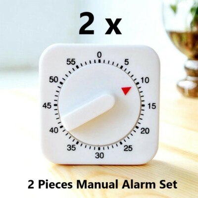 2 x große manuelle Küche Ei Kochen Backen Timer 60 Minuten Countdown Alarm 