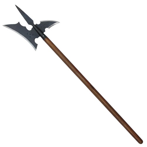 18th Century Renaissance Viking Hand Forged Carbon Steel Triple Edge Halberd Axe - Picture 2 of 3
