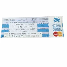 UNUSED JANET JACKSON/USHER TICKET !! 1998!! ANAHEIM, CA!!