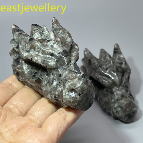 3"+ Natural Yooperlite carved Dragon Skull quartz crystal Reiki Healing 1pc - Picture 10 of 23