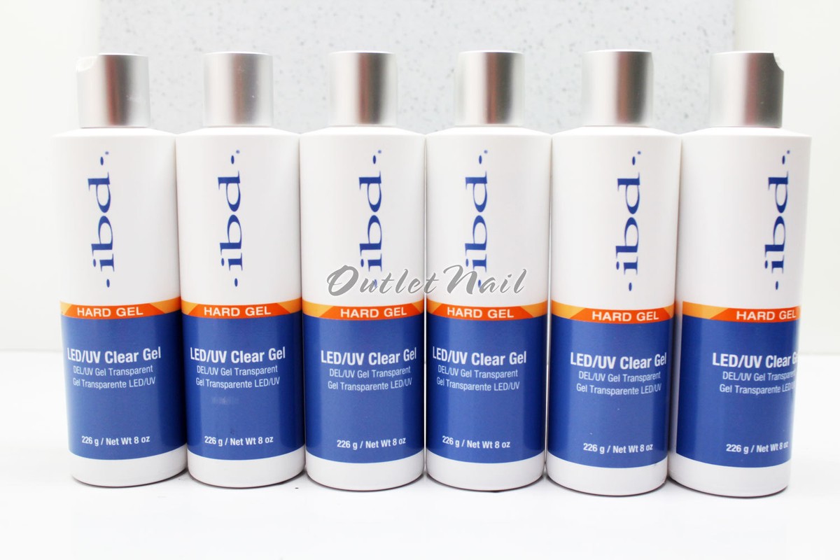 LOT 6 - IBD CLEAR Nail Gel Set 8 oz/ 226g 8oz Item# 65614 Hard Gel