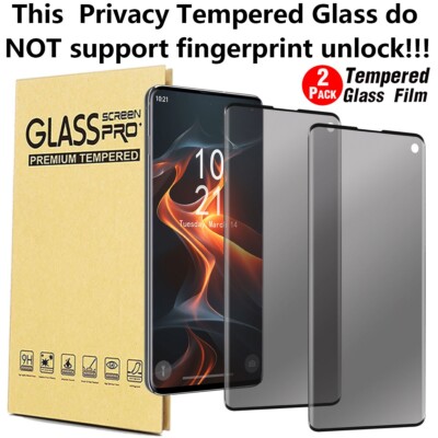 2-Pack For Samsung Galaxy S10/S10+/S10E Privacy Tempered Glass Screen Protector