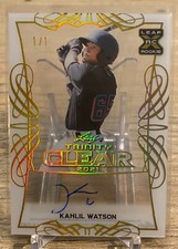 2021 Leaf Trinity Clear Kahlil Watson RC Rookie Auto 1/1 Marlins