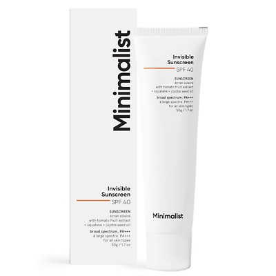 Minimalist Invisible Sunscreen For Oily Skin - SPF 40 PA+++ Matte Finish - 50gm