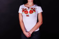 Vyshyvanka Traditional Embroidered Women Ukrainian t-shirt Ethnic Size S