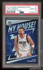 Luka Doncic Card 2019-20 Panini Donruss Optic My House Holo #1 PSA 10