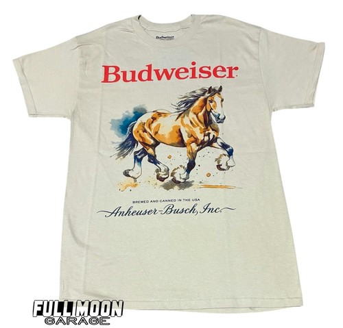 Neu Budweiser Clydesdale Horse Bud Beer Classic Herren Vintage T-Shirt - Bild 2 von 2