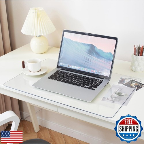 LovePads Clear Desk Mat 23.6 x 47.2 Inch, 1.5mm Thick Clear Desk Pad, Plastic