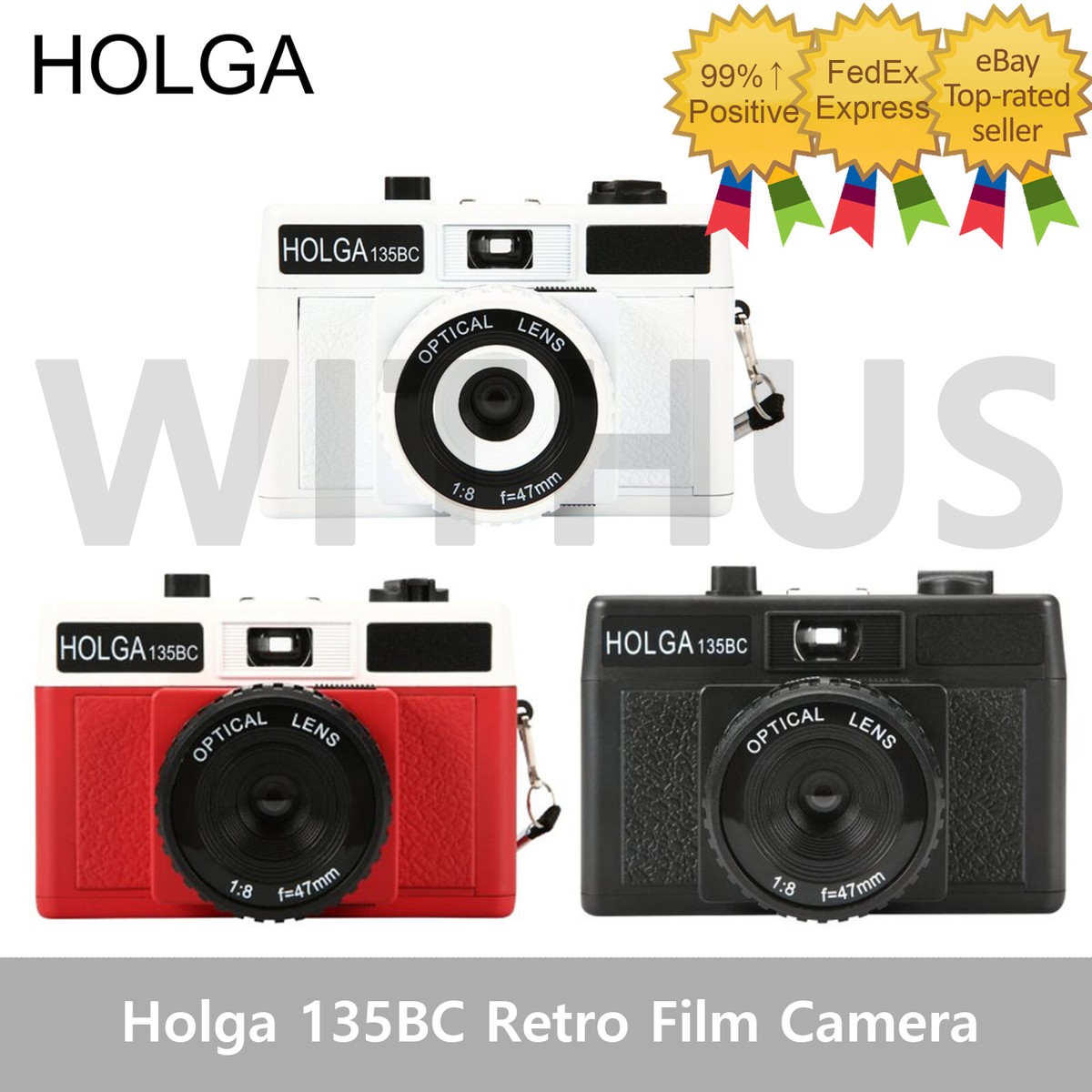 HOLGA 135BC MONKEY FLASH SET レトロ　ホルガ　カメラ HOLGA 135BC 35mm Retro Film Camera Black/White/Red 3 colors