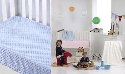 Super Soft Touch Baby Cot Crib Travel Blanket Warm Light weight Boys Girls BLUE