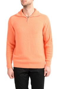 Malo Men's Salmon Pink Cashmere 1/3 Zip Pullover Sweater US 3XL IT 58 | eBay