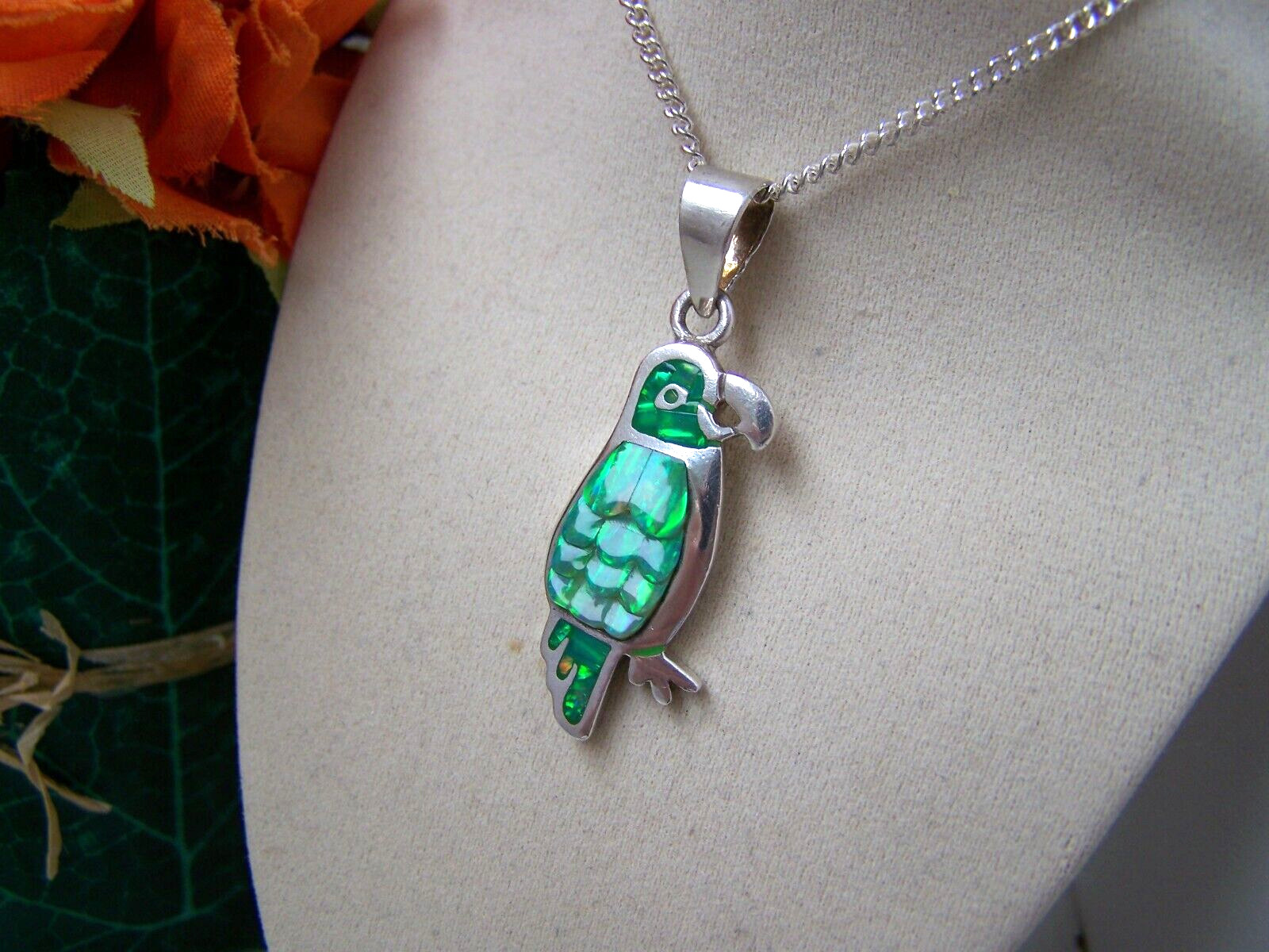 VINTAGE 950 SOLID STERLING SILVER OPAL DOUBLET PA… - image 9