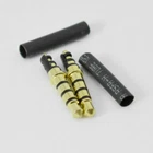 4pcs 3.5mm 1/8" 4 Pole Gold  Male Soldering Audio Plug with Black Heat Shrink