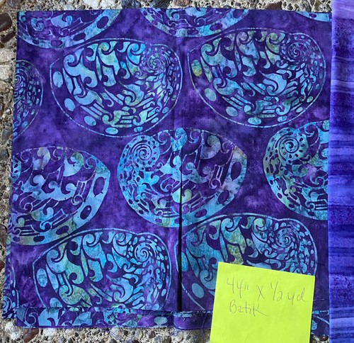 Lot Of 4 Beautiful Batik Quilting Fabrics + 12 FQ - (6 1/2 Yards) Purple Blue - Picture 8 of 18
