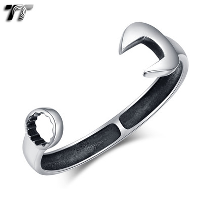 Mens TT 316L Stainless Steel Wrench/Spanner Cuff Bangle (BS55S