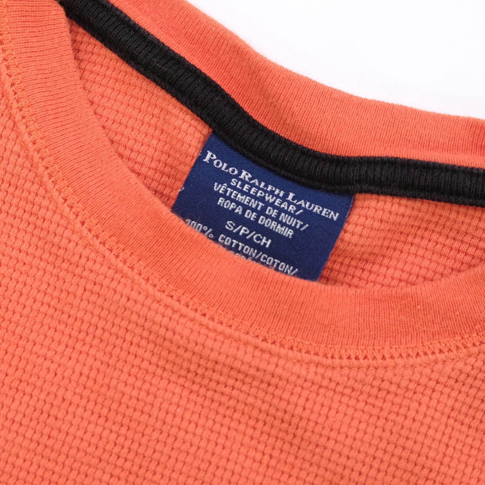 Rara felpa termica vintage POLO RALPH LAUREN pigiama pony anni 2000 arancione S