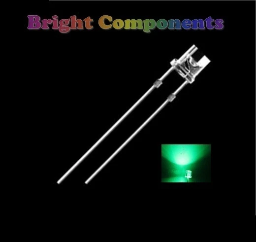 10 x Green LED 3mm Flat Top - Ultra Bright (12000mcd) - UK Seller
