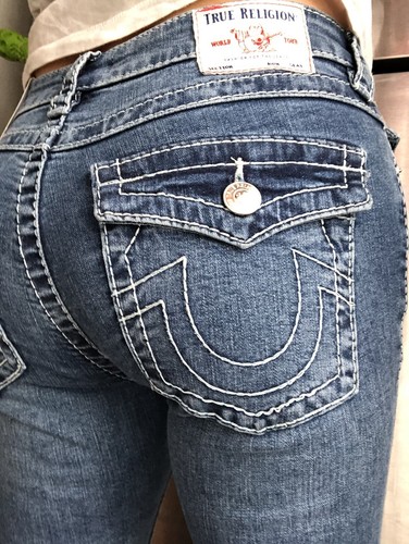 Women's True Religion Jennie Curvy Mid Rise Skinny Big T Flap Jeans Size  26W NEW | eBay
