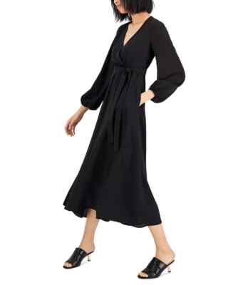 emily lovelock vanessa midi dress West K Womens Vanessa L/S Ribbed Buckle Midi Dress - Large