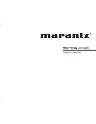 Marantz PM6002 Amplifier Owners Instruction Manual