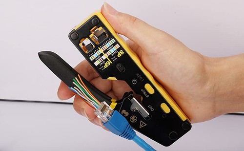 RJ45 Crimp Tool Pass Through Crimper Cutter for Cat6 Cat5 Cat5e 8P8C Module - Picture 13 of 24