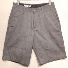 Volcom Mens Frickin Plaid Chino Shorts Sz.30x10"/Dark Gray/Casual/Cotton Blend