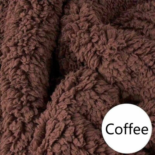 Faux Sherpa Fleece Fabric Thick Thermal Blanket Coat Jacket Lining Material - Picture 16 of 19