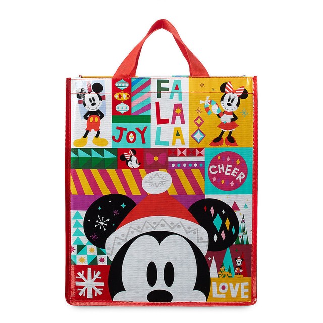 Disney Christmas Holiday Reusable Gift Tote Bag Mickey Mouse Minnie