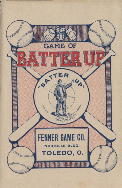 1908 Original Baseball Game Postcard Sized Label  Fenner Game Company Toledo